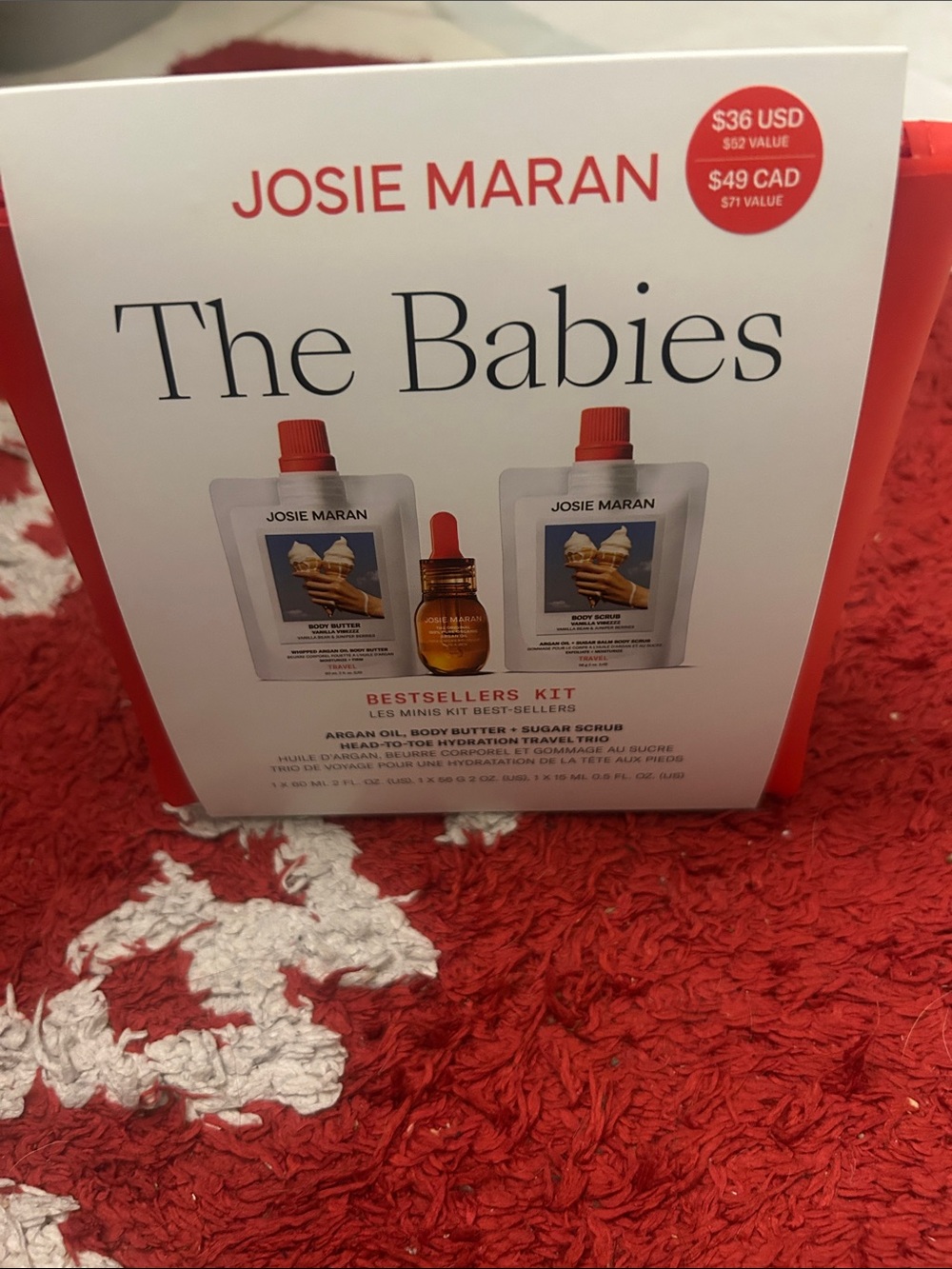 JOSIE MARAN Baby Bath & Skin Minis Kit - Red & White
